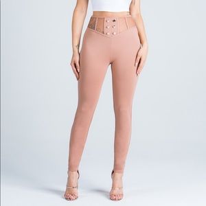 “Lattice” straight leg pants